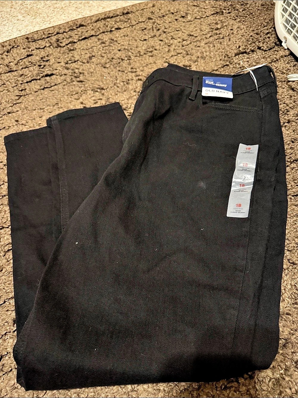 Old Navy High-Waisted Wow Super-Skinny Jeans Black Waist 18